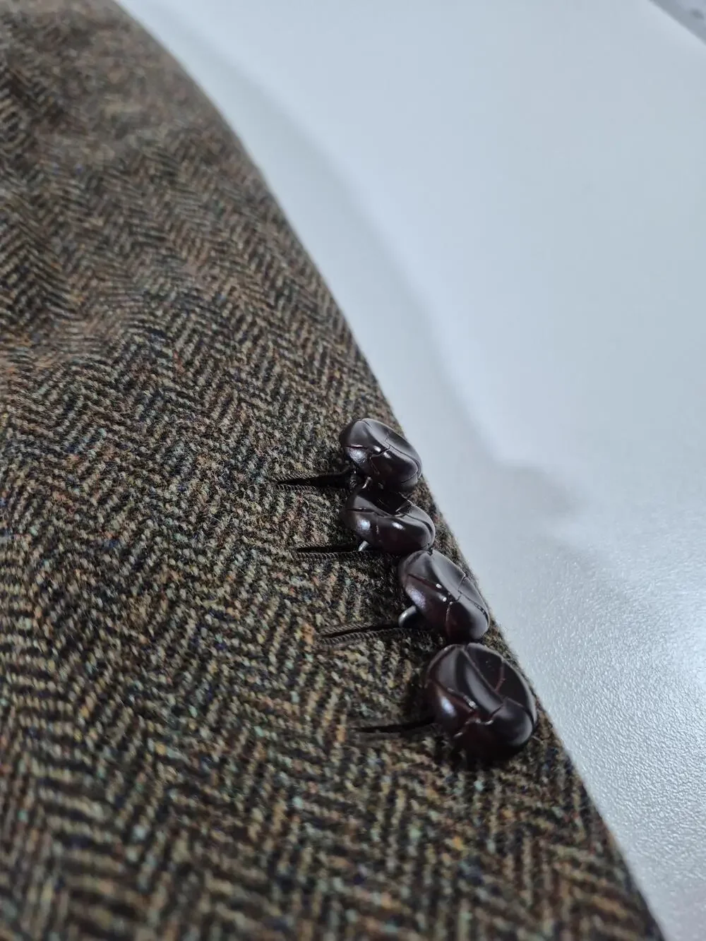 Brooks Brothers Madison Blazer Mens 42R Brown Wool Herringbone Tweed Sport Coat